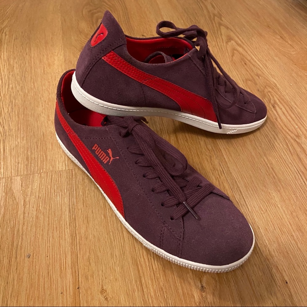 NWOT Purple PUMA Sneaker With Red Detail Size 9 - Picture 4 of 8